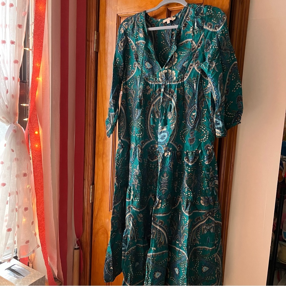 Pink Chicken New York Womens Indira Silk Maxi Dress Small